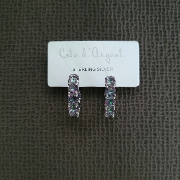 Cote d'Argent Mystic🧙♂️ Quartz Hoops - NWT - Picture 2 of 13